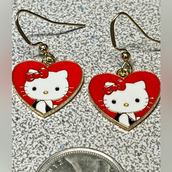 Cute cartoon Kitty earrings with stainless hooks - Picture 6 of 10